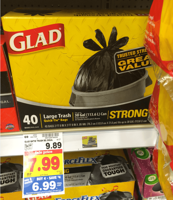 Glad Trash Bags as low as 5.49 with Kroger Mega Sale! Kroger Krazy
