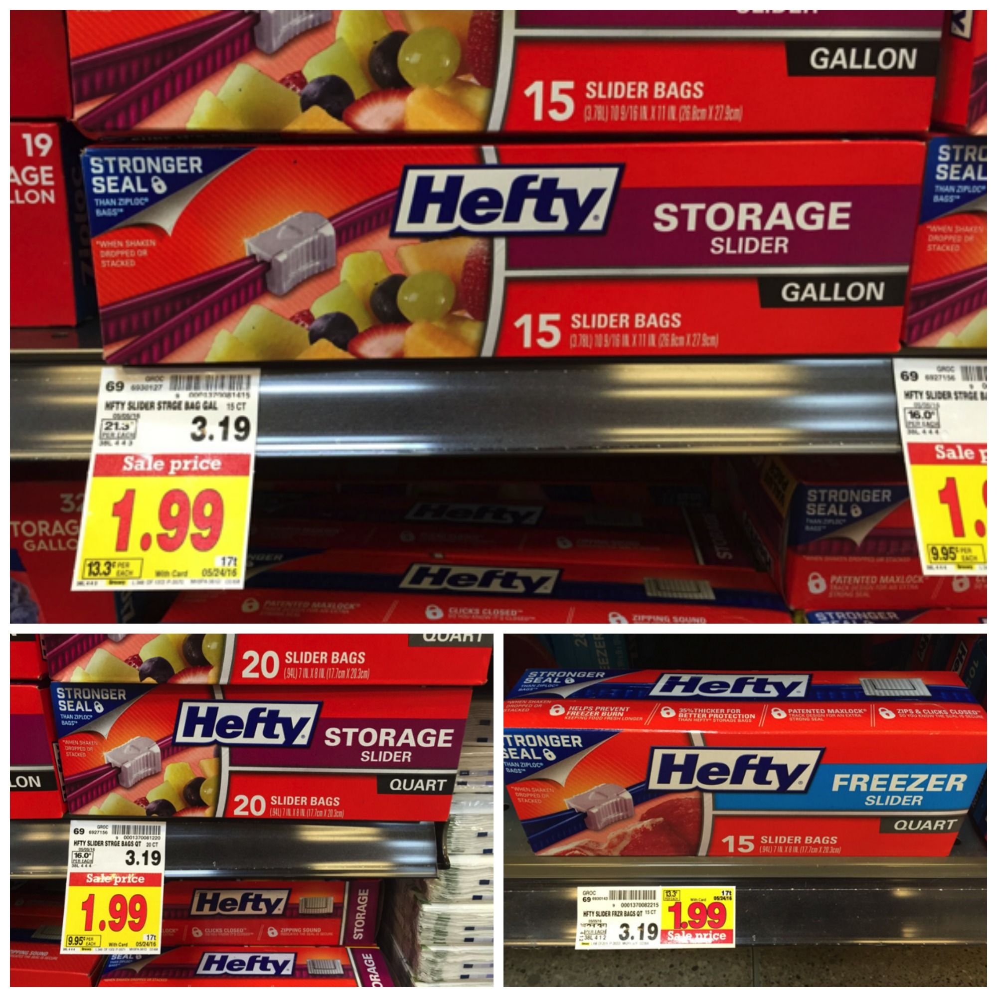 Hefty Slider Bags (Freezer and Storage) as low as 1.32 each at Kroger! Kroger Krazy