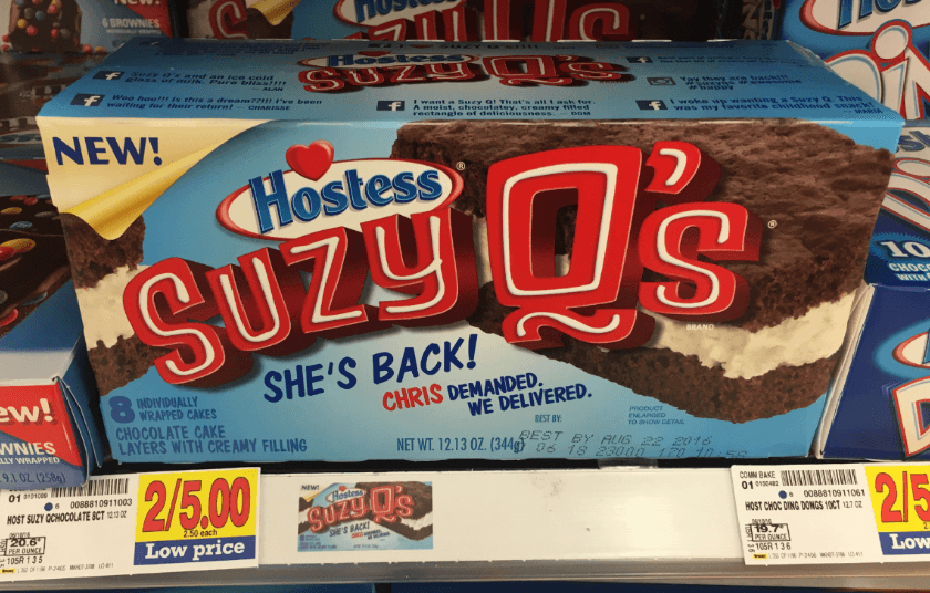 Hostess Suzy Q's ONLY 1.50 at Kroger!! Kroger Krazy