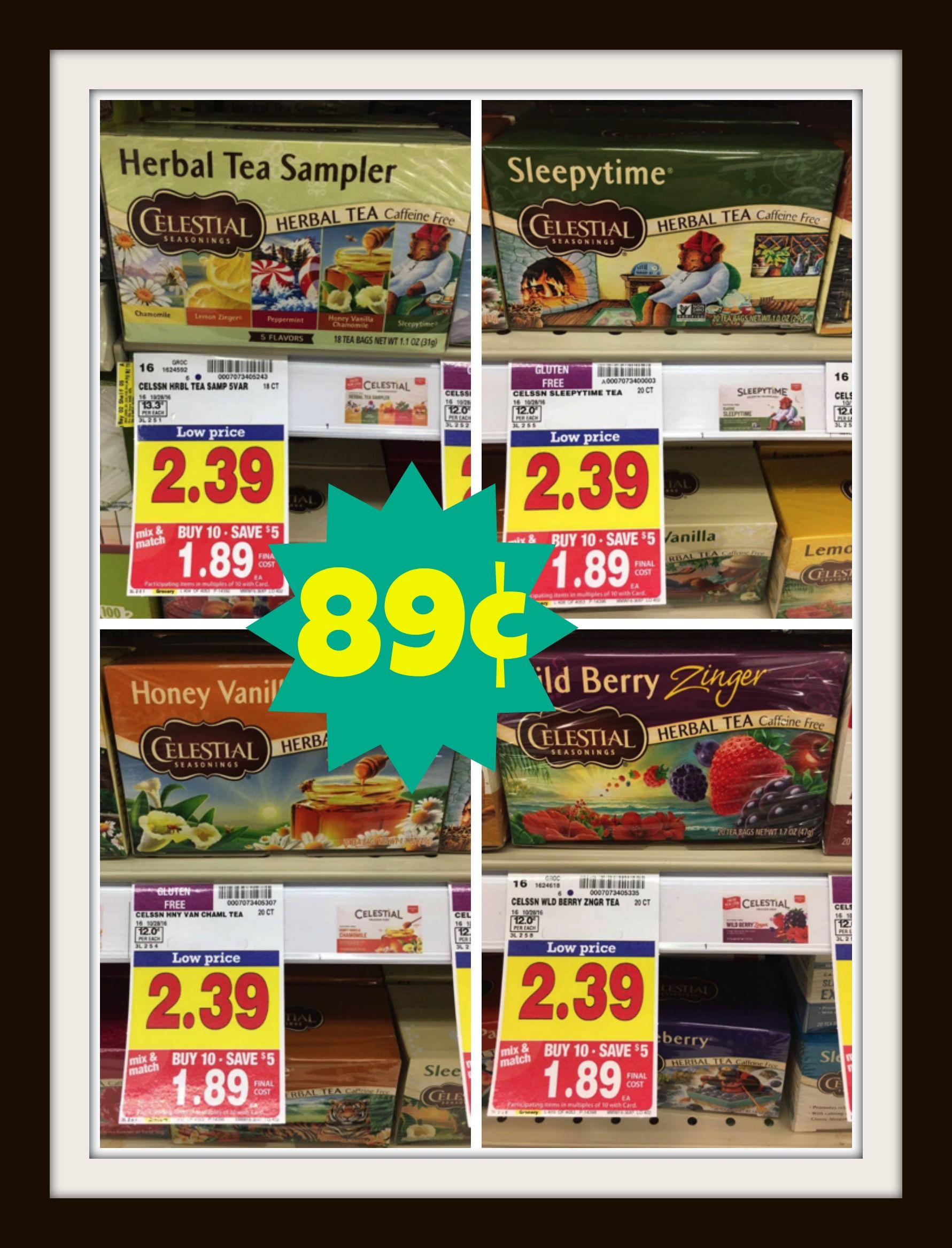 Celestial Seasonings Tea ONLY 89¢ at Kroger (Reg Price 2.39)! Kroger