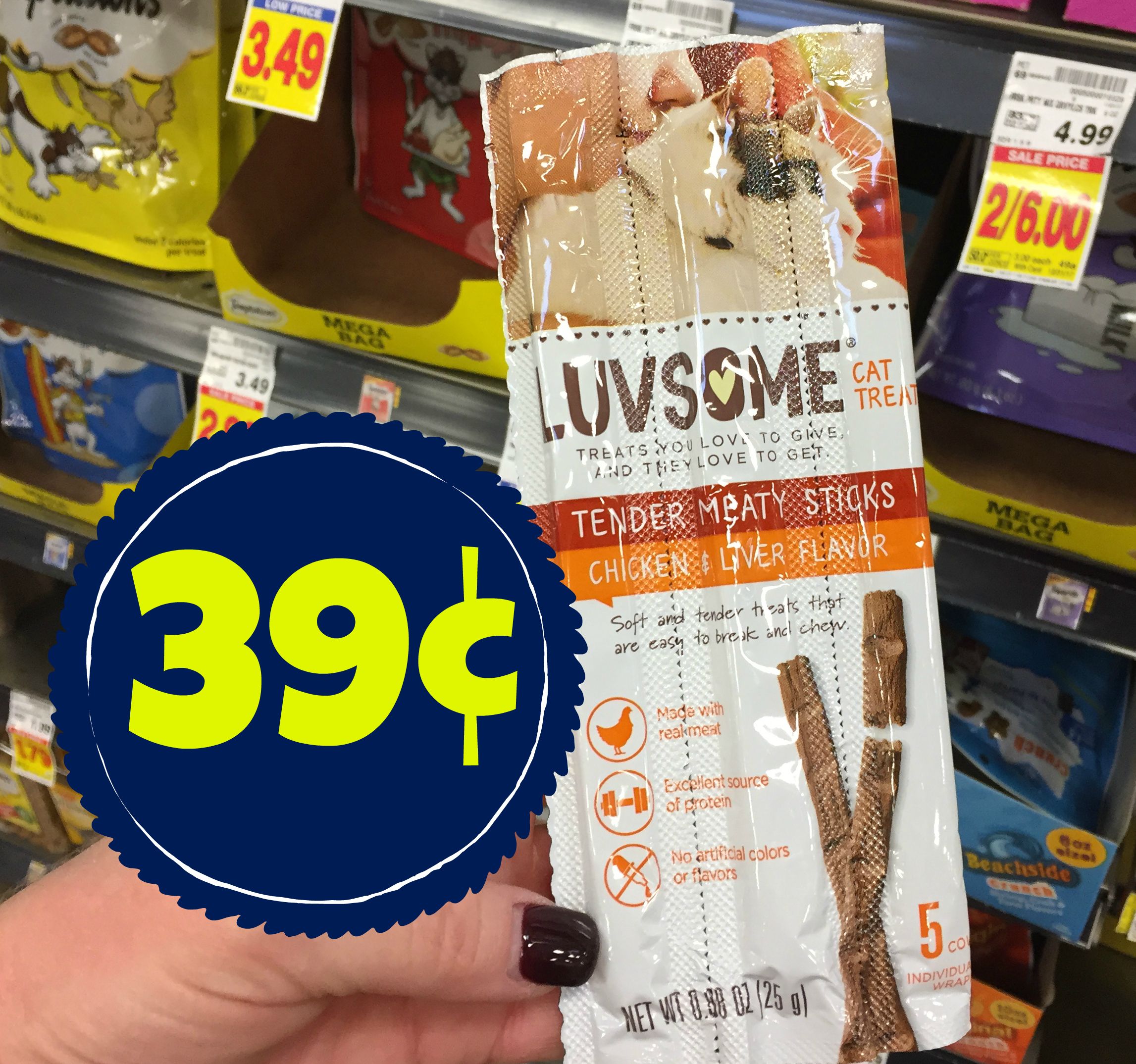 Luvsome Tender Meat Sticks Cat Treats ONLY 0.39 at Kroger!! Kroger Krazy