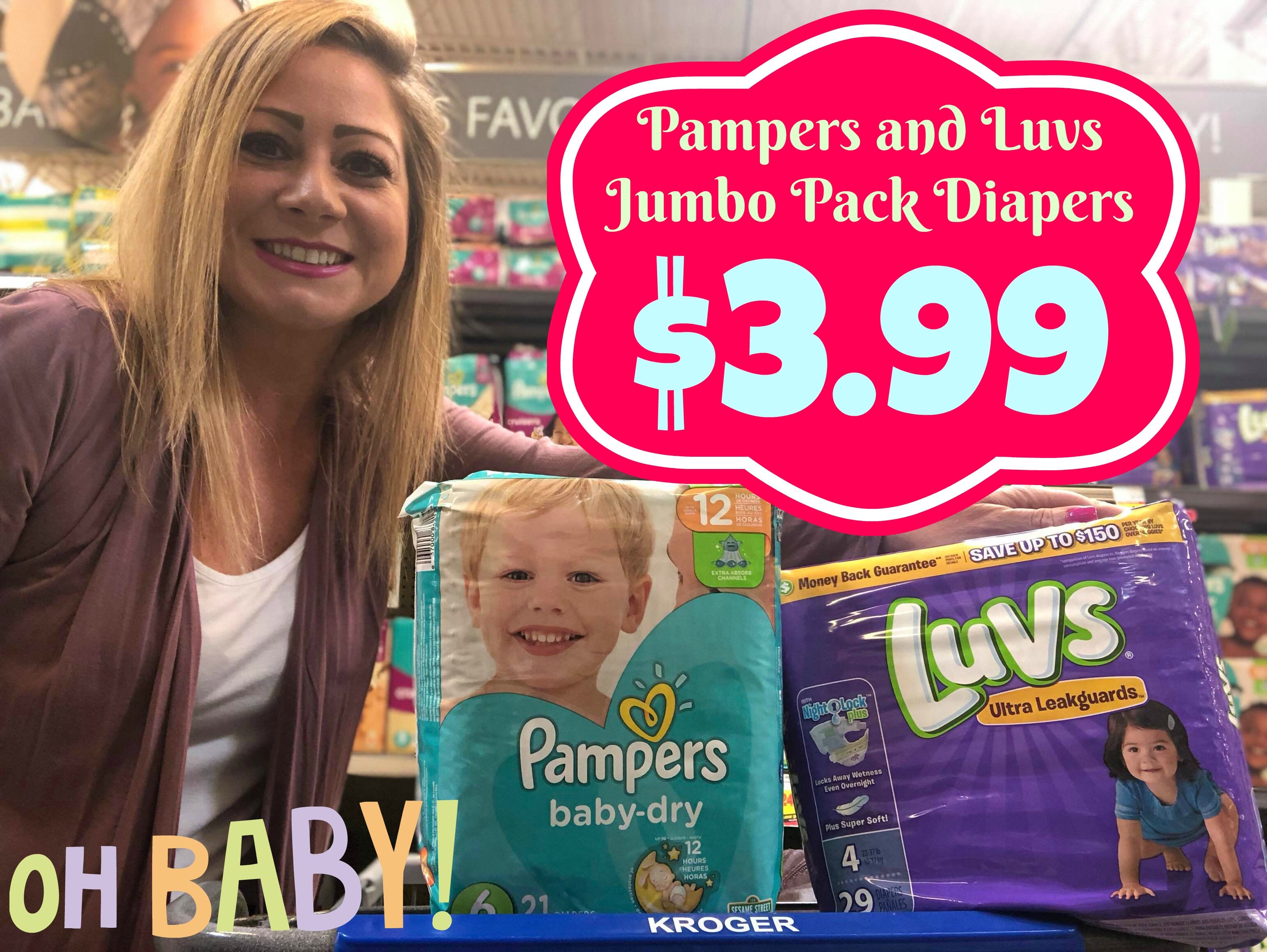 Kroger Mega Event Diaper Deals Pay ONLY 3.99 each for BOTH Pampers