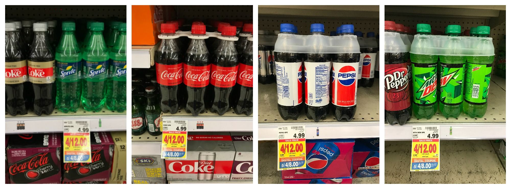 Pepsi, Coke and 7UP (6 ct bottles) ONLY 2.00 each at Kroger!! Kroger