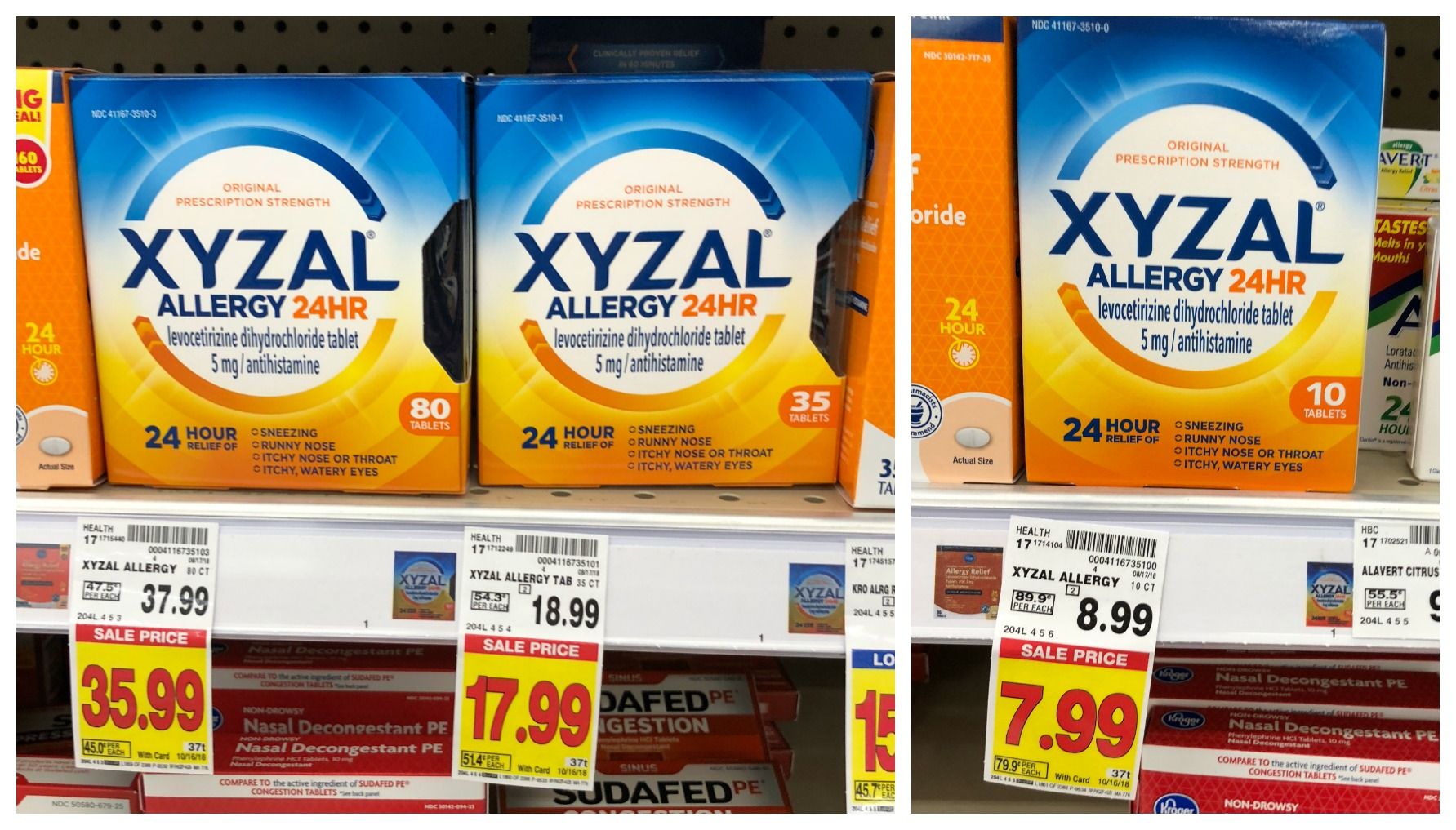 Xyzal Allergry 24HR Tablets as low as 4.99 at Kroger!!! Kroger Krazy