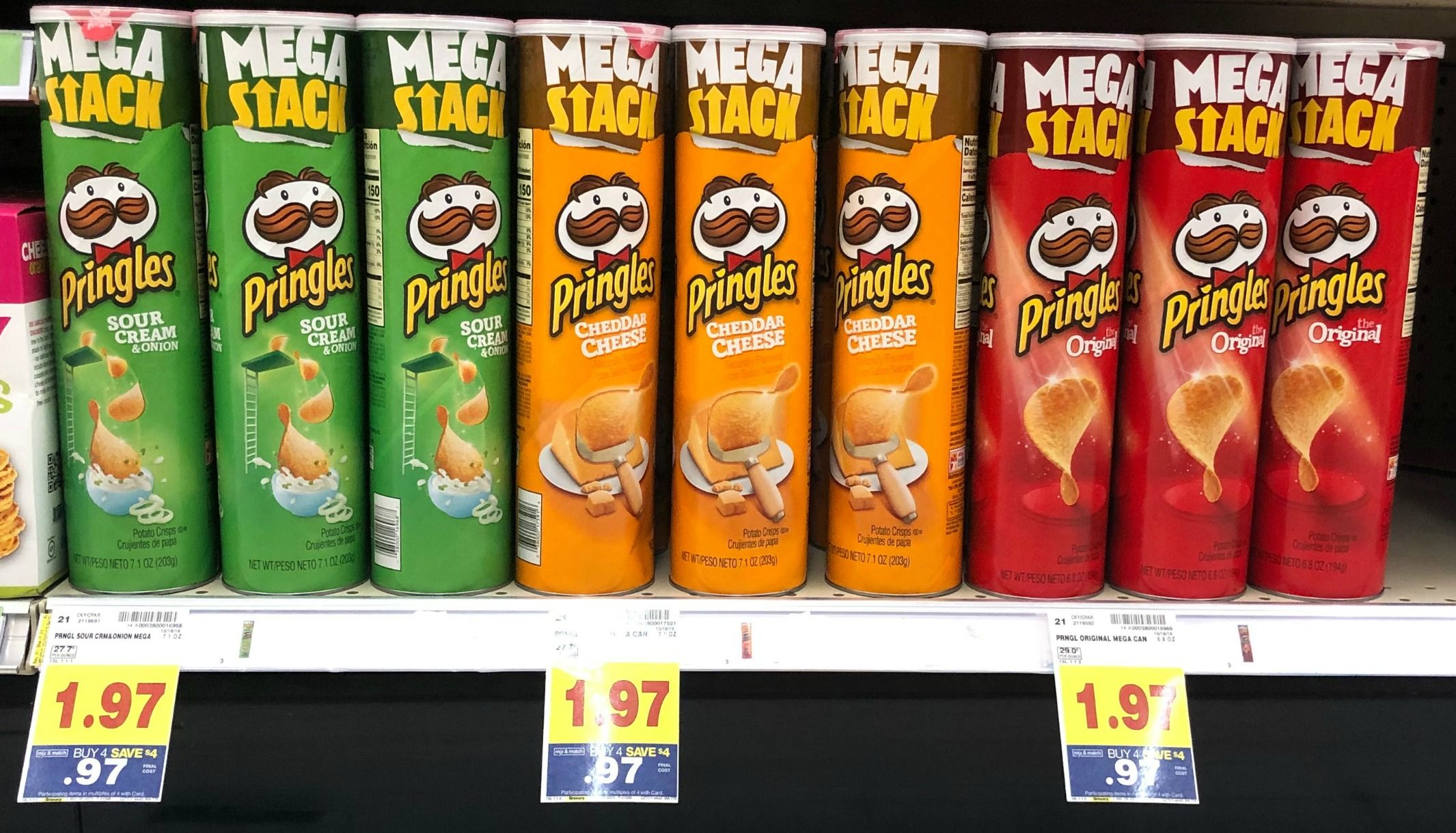 Pringles Mega Stack Cans JUST 0.97 at Kroger!! (Reg Price 1.97