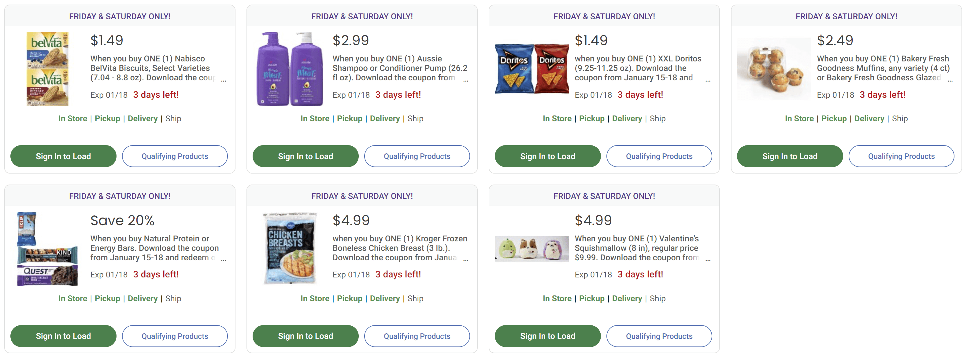 Kroger Weekend 5x Hot Digital Coupons Redeem 1/17 1/18 ONLY