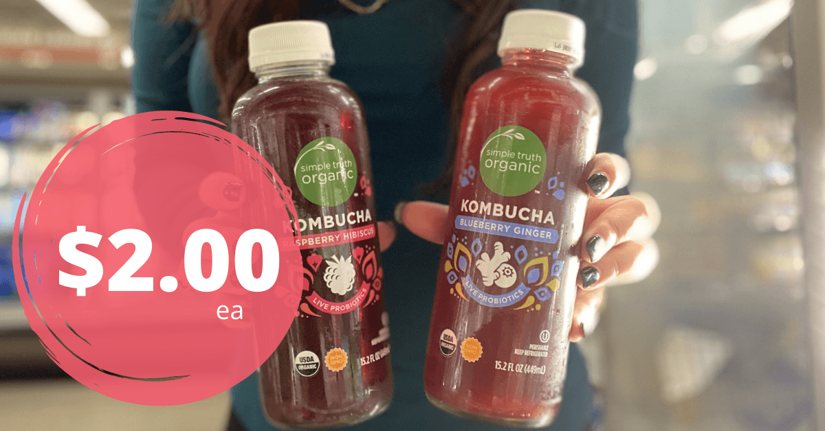 Grab Simple Truth Kombucha for ONLY 2.00 each at Kroger! Kroger Krazy