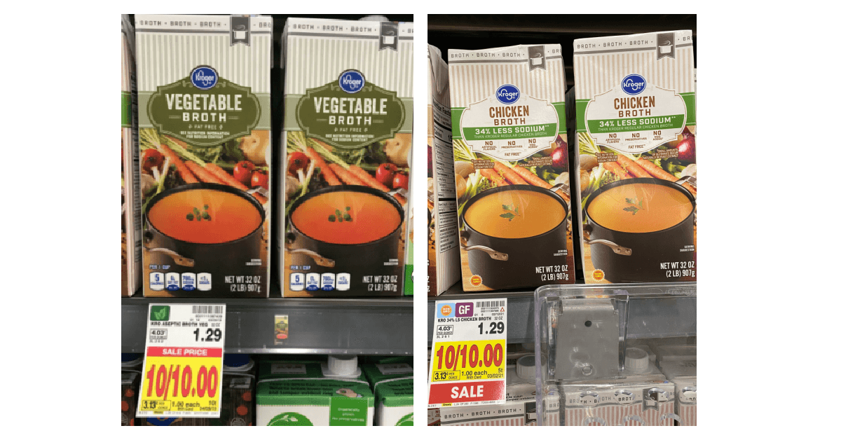 Kroger brand Chicken and Vegetable Broth ONLY 1.00!! Kroger Krazy