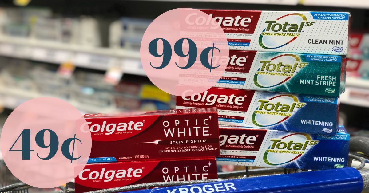 Grab Colgate Toothpastes for as low as 0.49 each During Kroger Mega