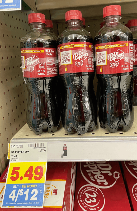 Dr Pepper (6 pk, 16.9 oz bottles) are 2.50 each! Kroger Krazy
