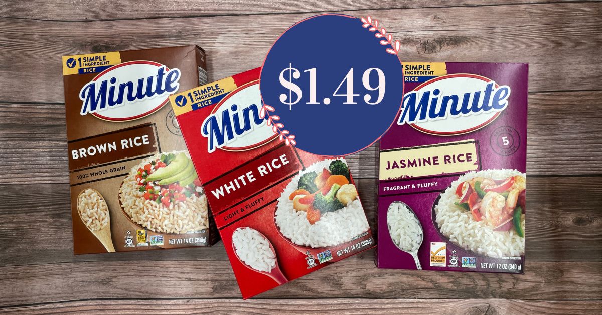 Minute Rice is 1.49 with Kroger Mega Event! Kroger Krazy