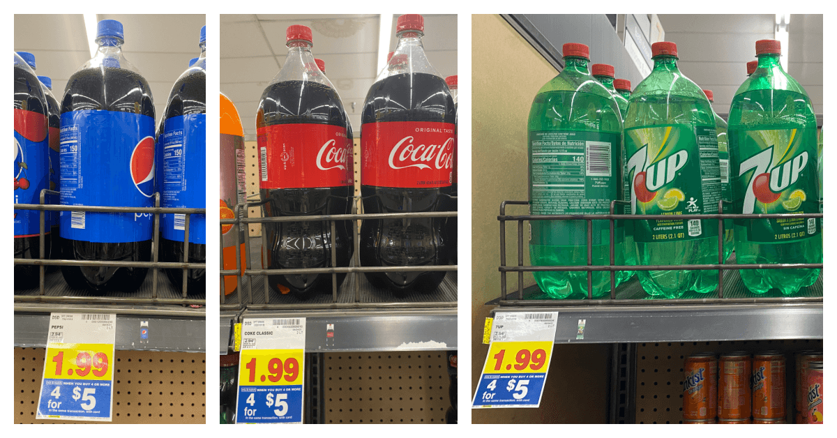 Grab some Pepsi, Coke and 7UP for ONLY 1.25 each at Kroger!! Kroger