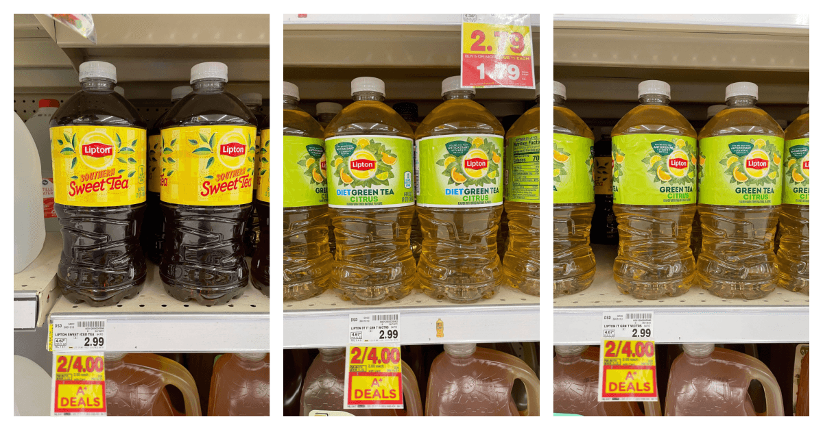 Lipton Iced Tea (64 oz bottles) are JUST 0.75 at Kroger!! Kroger Krazy