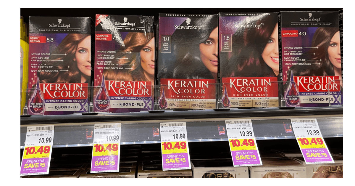 Schwarzkopf Keratin Hair Color is JUST 4.99 each at Kroger!! Kroger