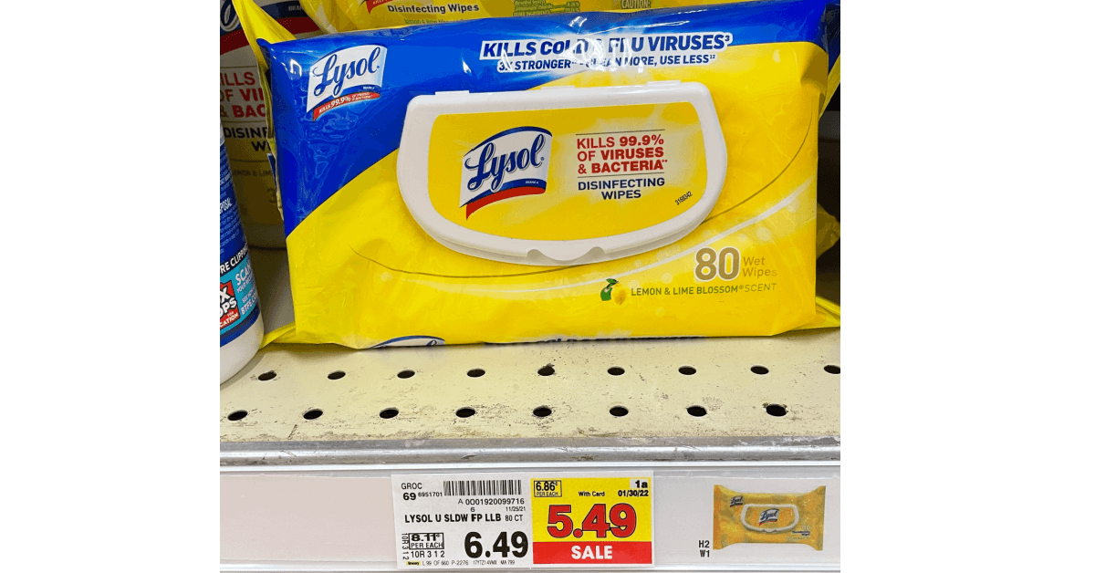 Get Lysol Flat Pack Disinfecting Wipes for JUST 3.00 each at Kroger