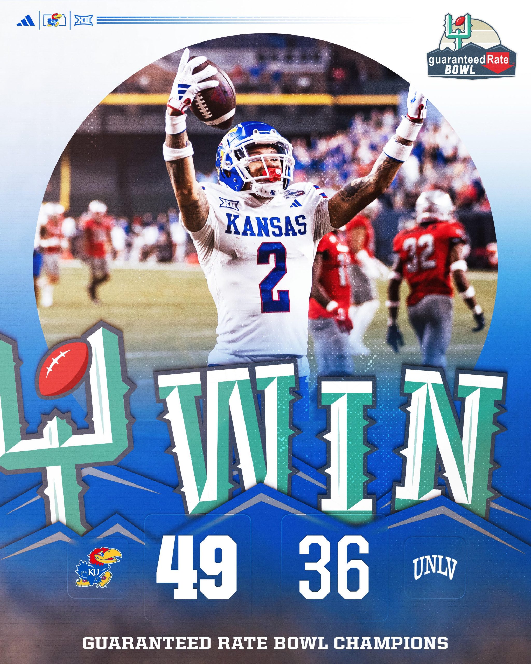 Kansas Earns Ninth Win in 37th Annual Guaranteed Rate Bowl