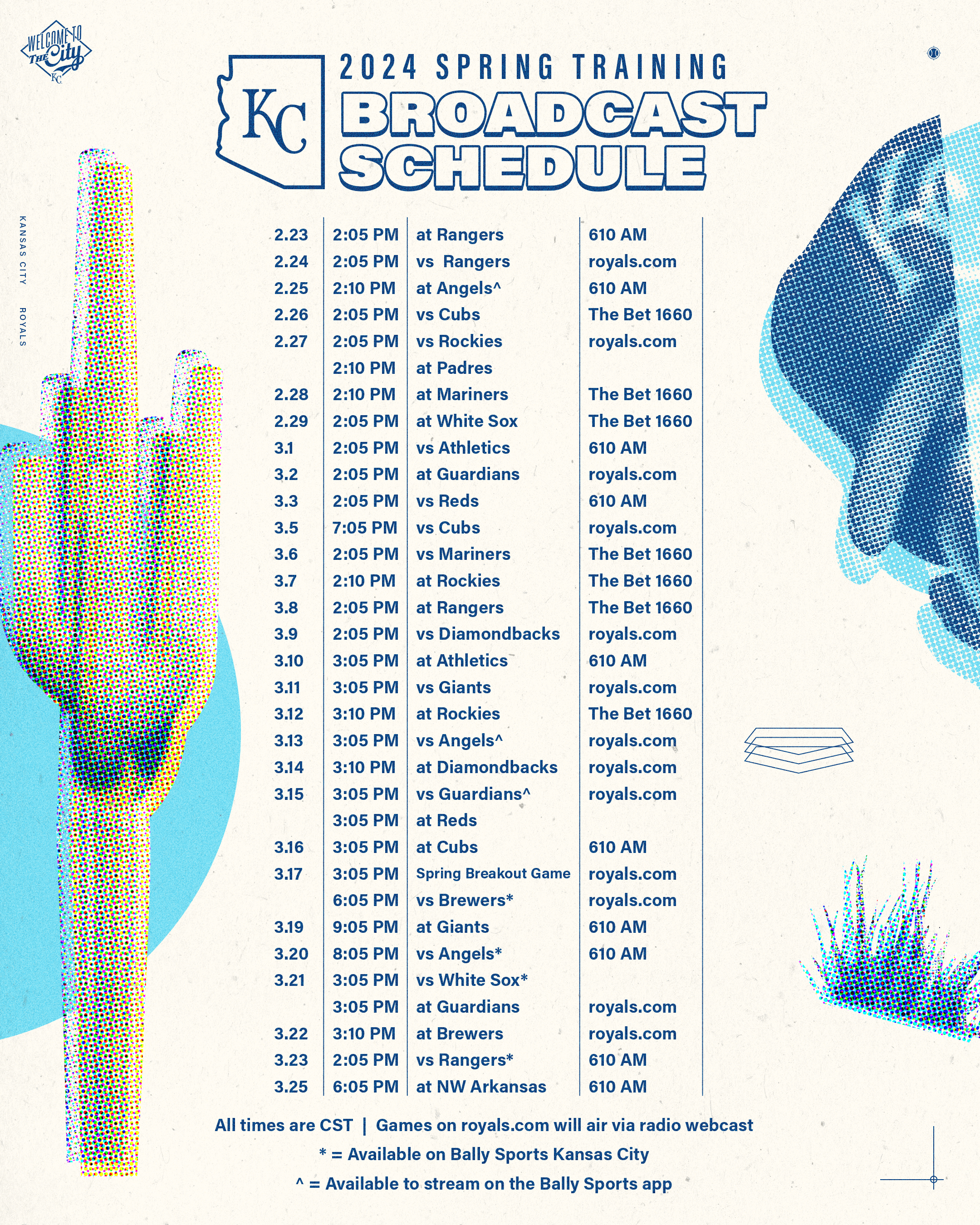 ROYALS ANNOUNCE 2024 SPRING TRAINING BROADCAST SCHEDULE ROYALS ANNOUNCE 2024 SPRING TRAINING BROADCAST SCHEDULE