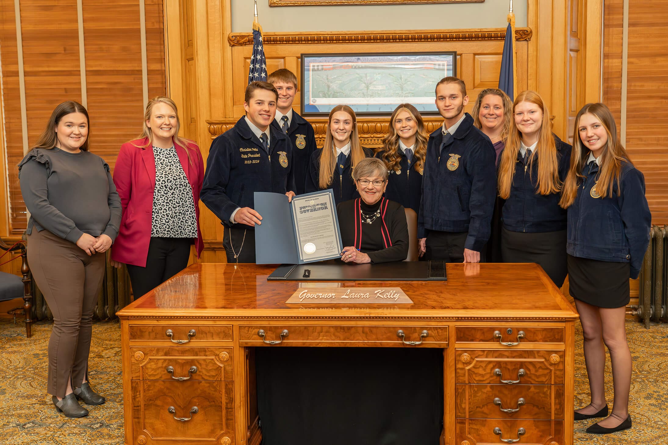 Kansas Governor Laura Kelly declares FFA Week, February 1724, 2024 Kansas FFA