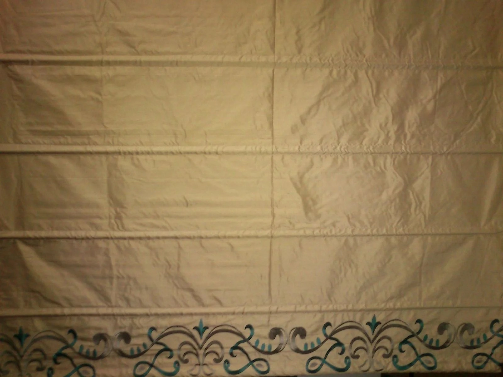 Custom Made Dupioni Silk Roman Blinds with Beaded Chord kSrishti