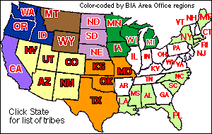 U.s. Indian Tribes, Federally Non-Recognized -- Index By State