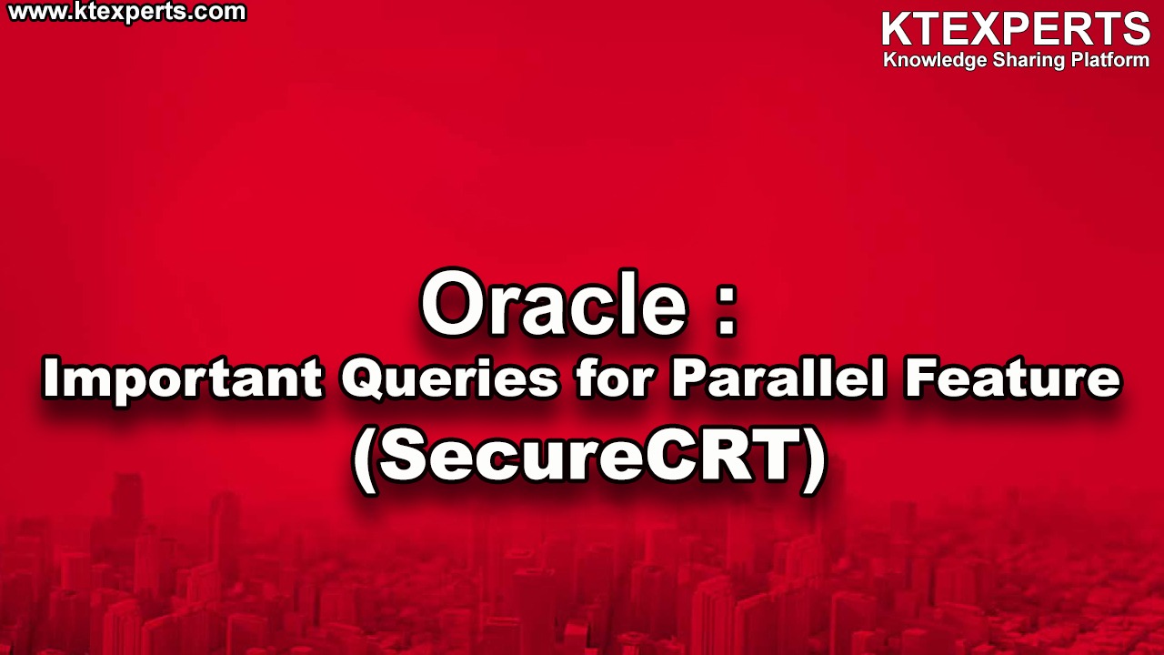 Oracle Important Queries to check Blocking sessions (SecureCRT