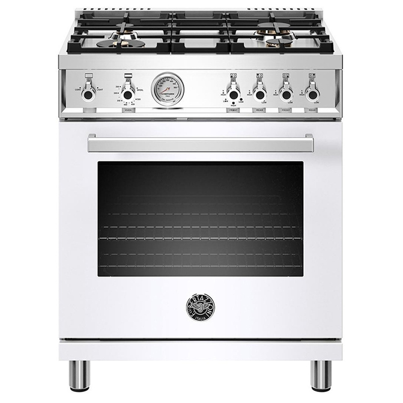 BERTAZZONI ベルタゾーニ「ガスレンジ F304GW ホワイト」ガスコンロ+オーブン一体型｜ツナシマ商事｜17447 建材トレンド