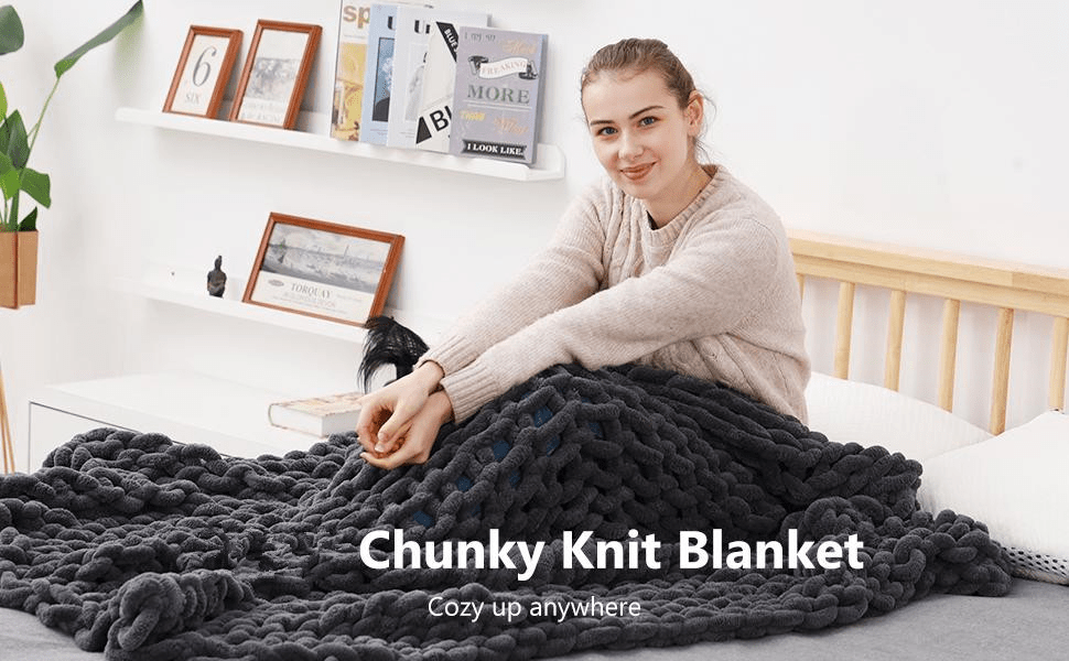 Wholesale Chunky Knit Blanket Throw 100 Hand Knit with Chenille Yarn