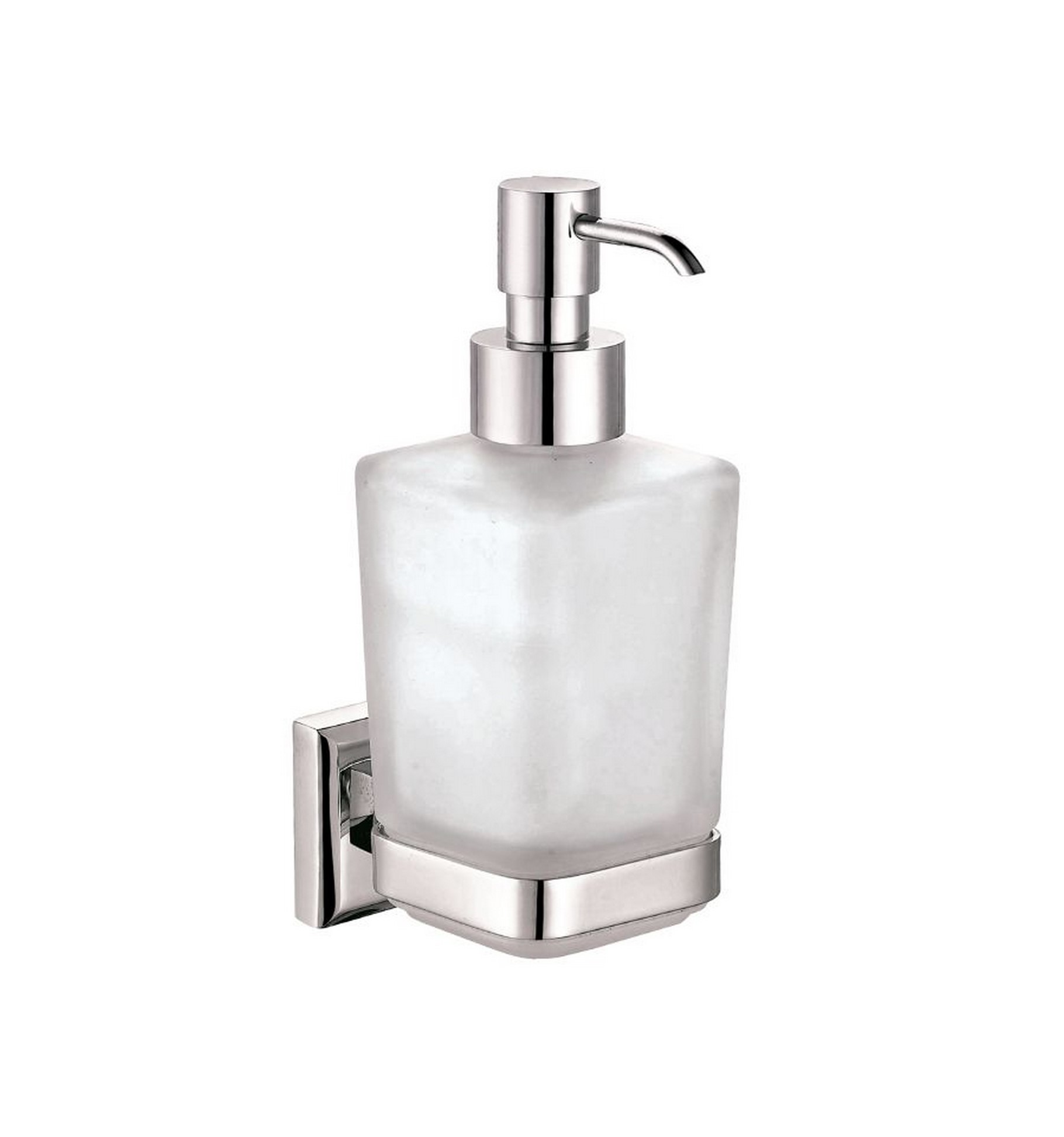 Aqua NUON Wall Mount Frosted Glass Soap Dispenser Chrome