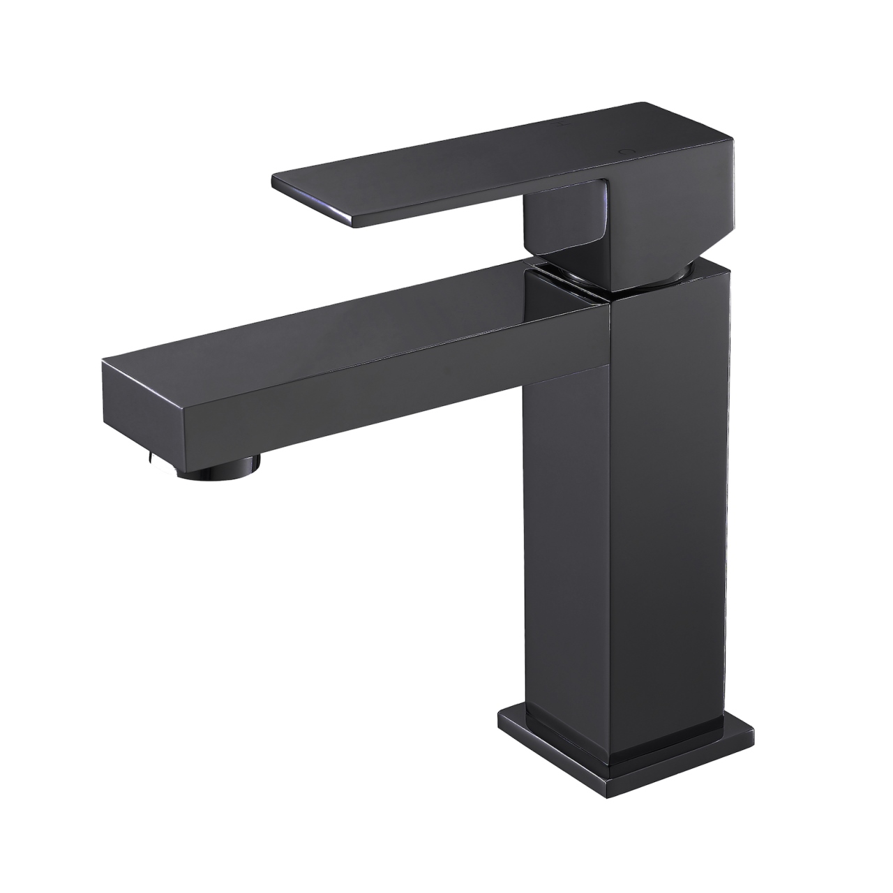 Aqua Kubo Single Lever Bathroom Vanity Faucet Matte Black KUBEBATH