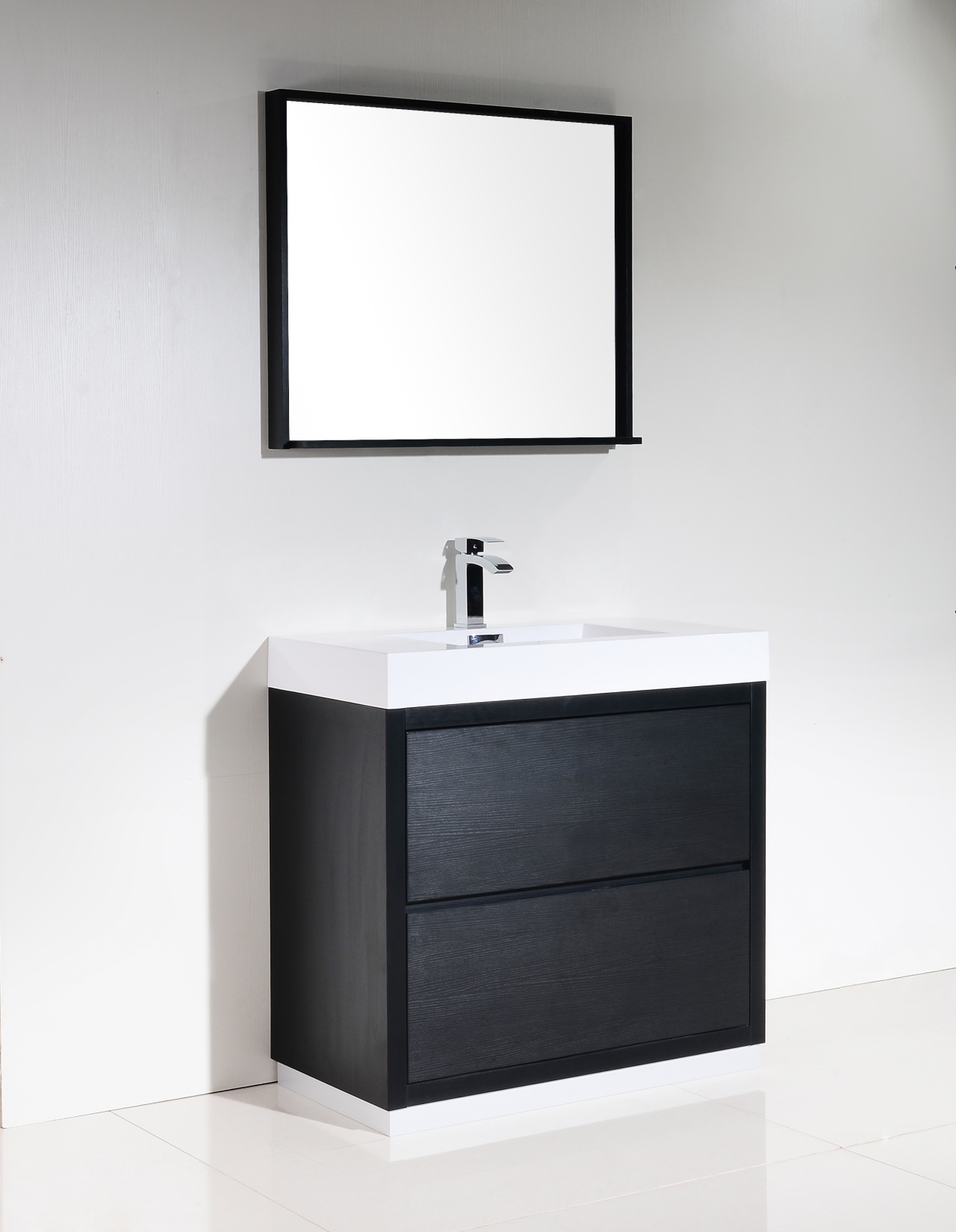 Bliss 36" Black Free Standing Modern Bathroom Vanity