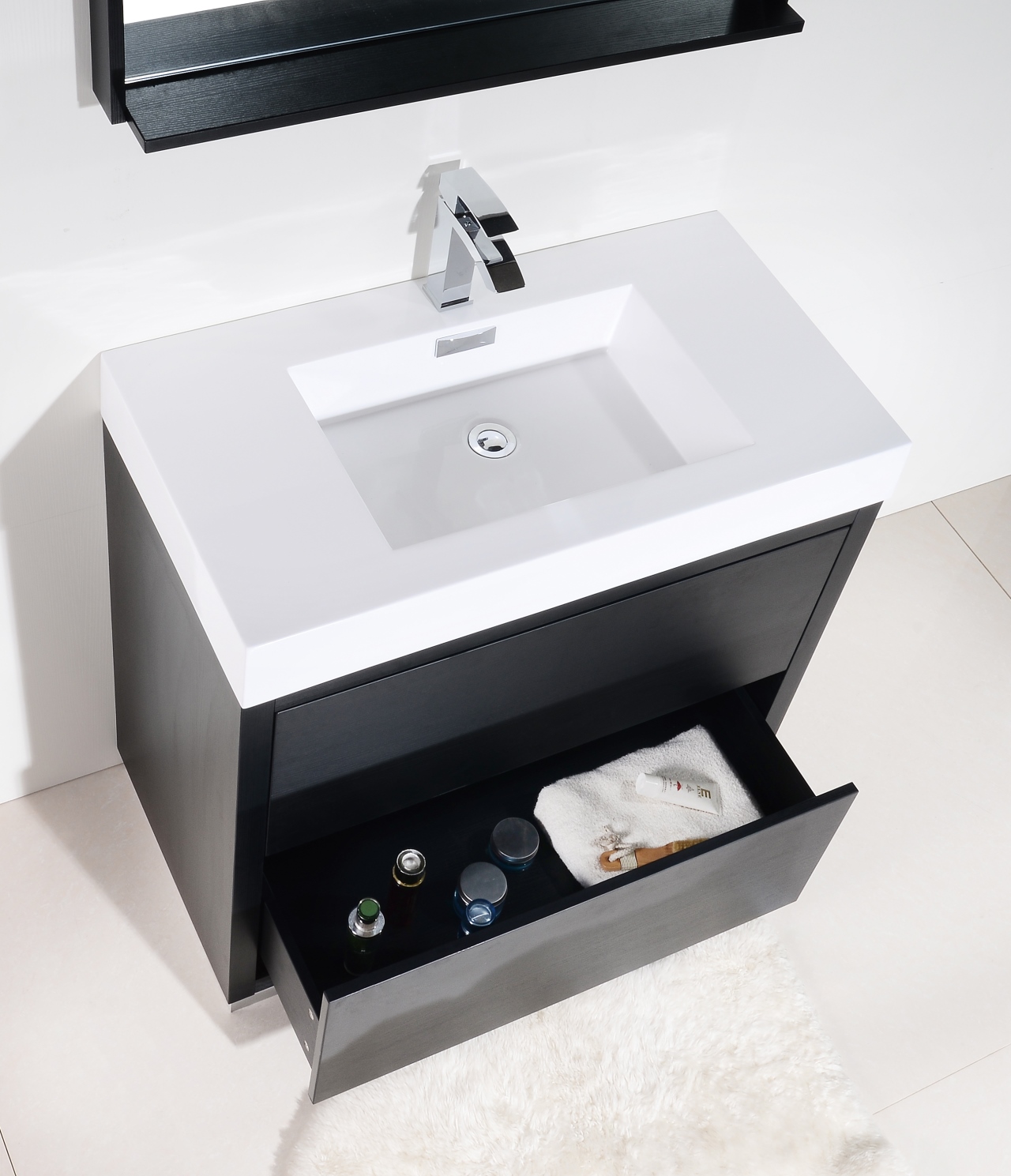 Bliss 40" Black Free Standing Modern Bathroom Vanity