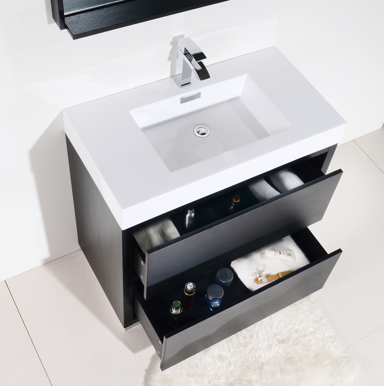 Bliss 40" Black Free Standing Modern Bathroom Vanity