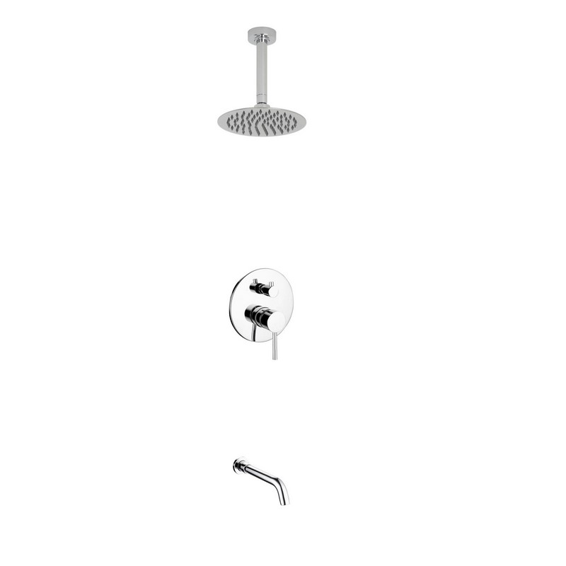 Aqua Piazza Black Shower Set w/ 8" Square Rain Shower, Tub Filler...