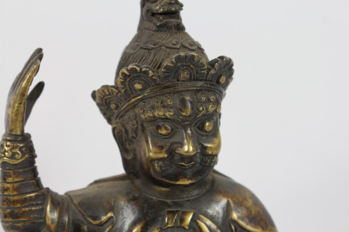 Skulptur Bronze vergoldet Gottheit Wächter China eBay