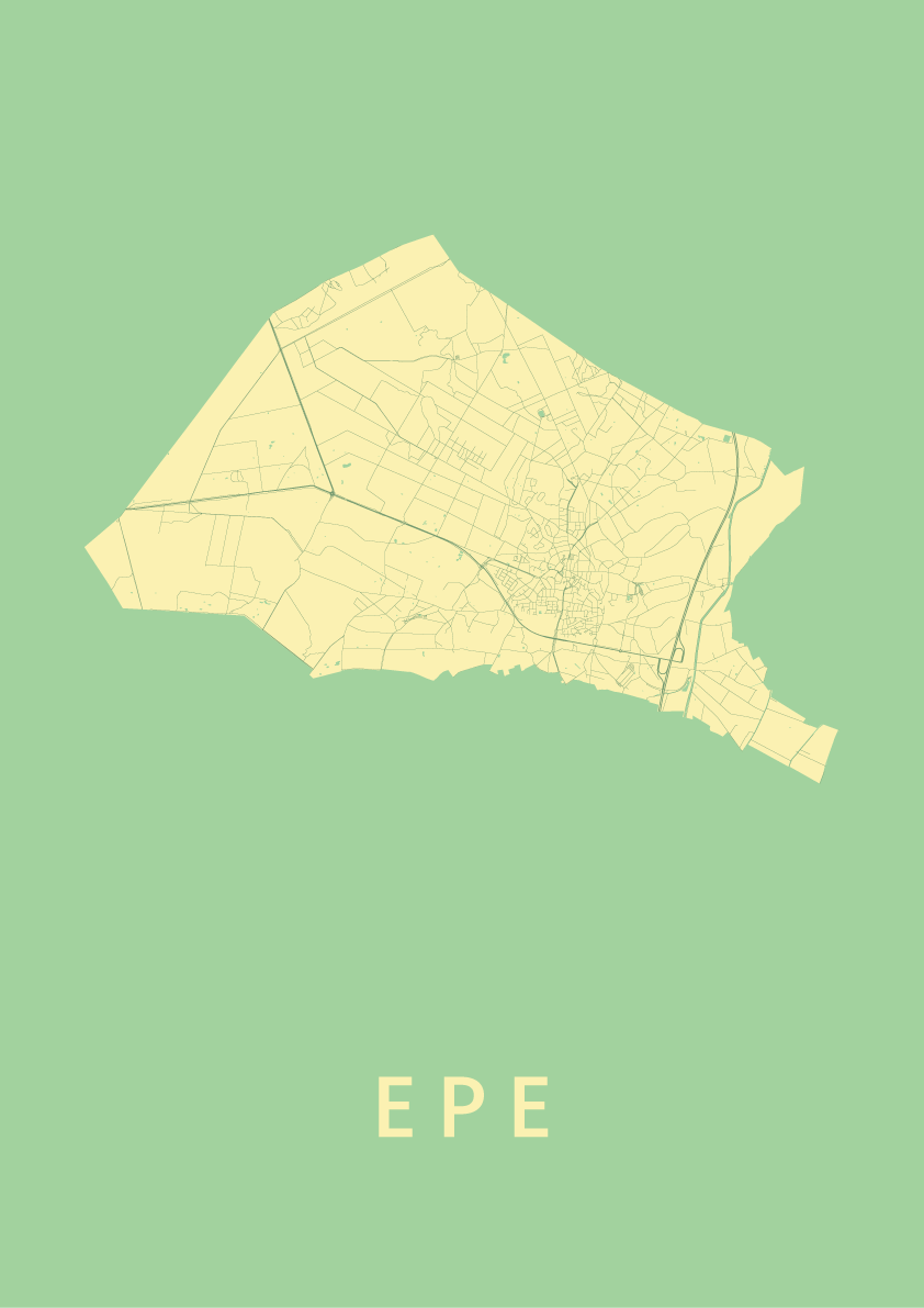 Epe Kaart Nederland Epe Stadskaart poster Kunst in Kaart