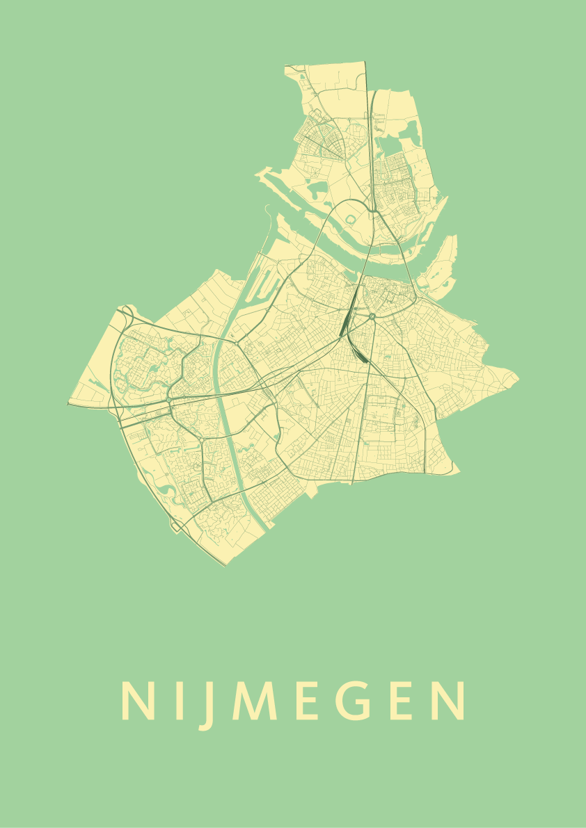 Kaart Nijmegen Poster Making Nijmegen Spring Stadskaart poster Kunst in Kaart
