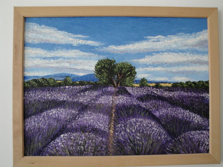 Bild Lavendel, Himmel, Wolken, Malerei von Denise Seidler bei