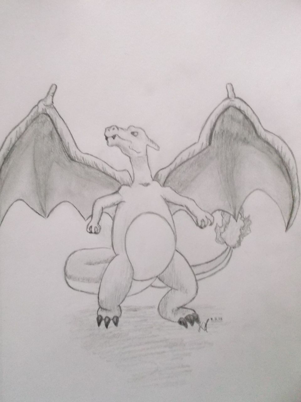 Glurak Glurak, Schwarz weiß, Pokemon, Drache von Pancat bei