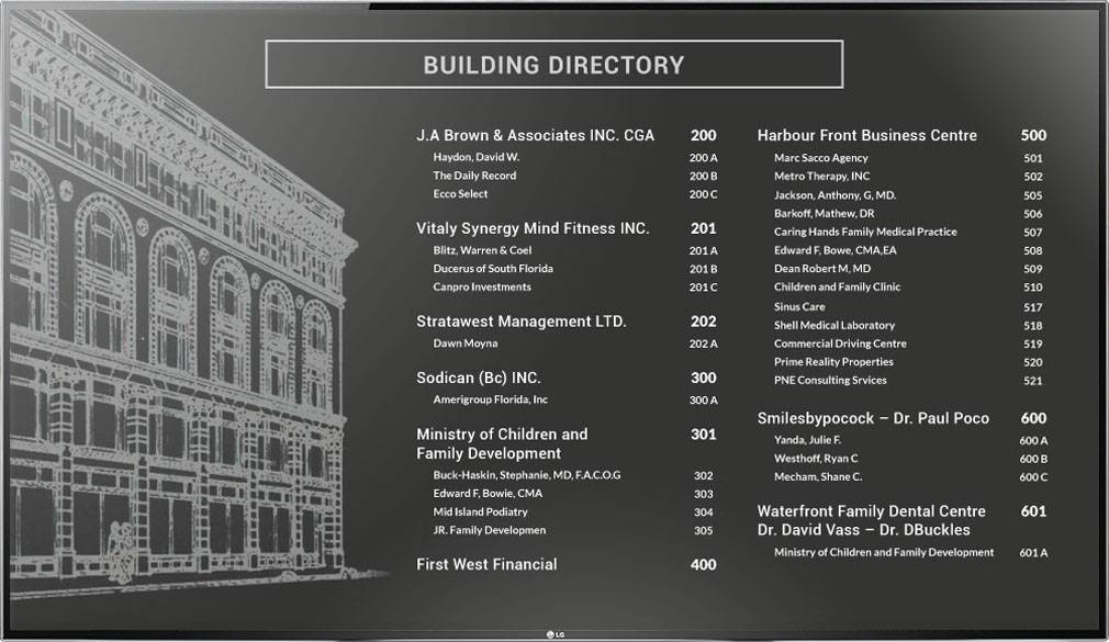 Building Directory System NexSigns Digital Signage Kuusoft