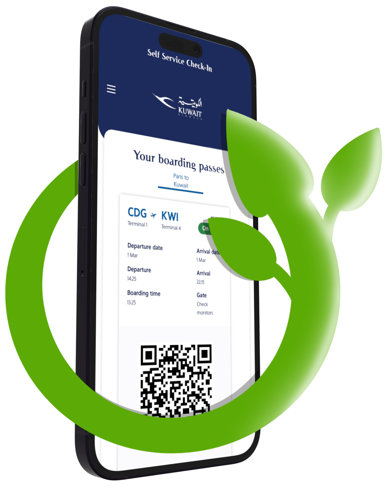 Kuwait Airways Electronic Boarding Pass