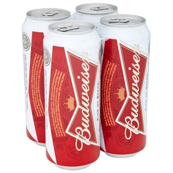 Budweiser Cans (4 Pack) 440ml KwikDrop