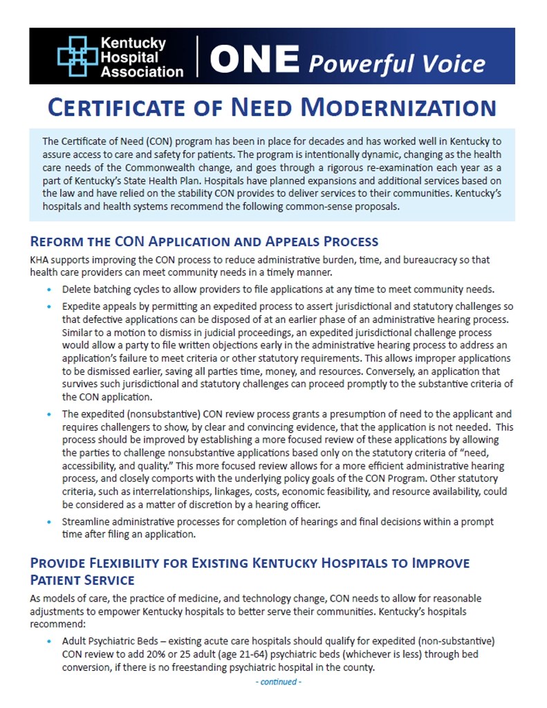 Certificate of Need KYHA