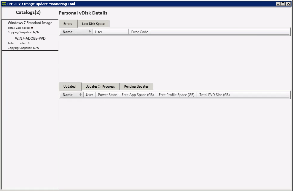 Citrix PVD Image Update Monitoring Tool Apps, Desktops, and