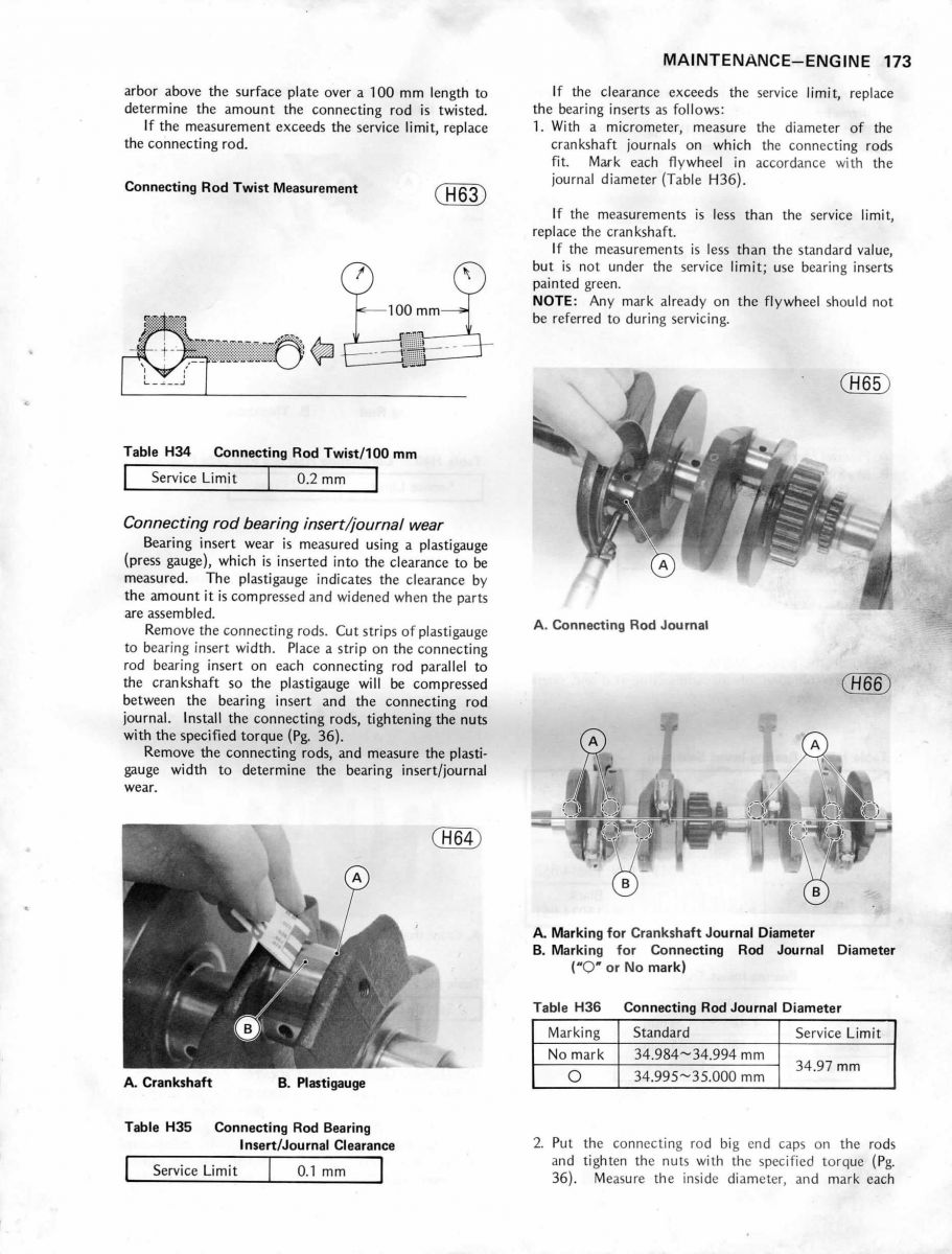 Connecting rod bearing clearance