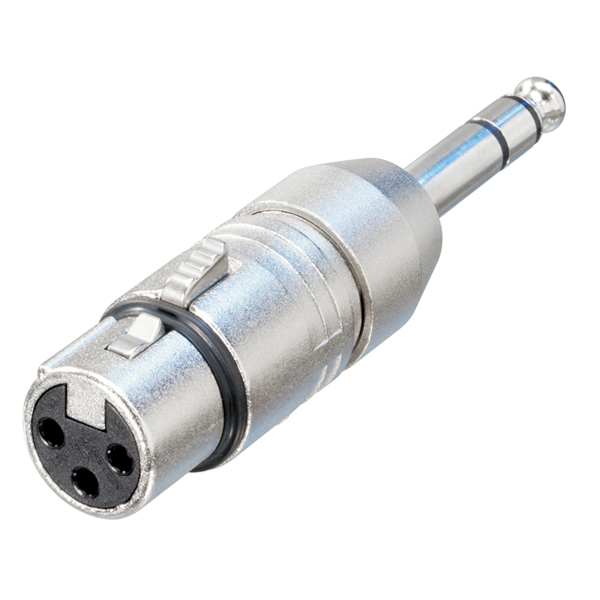 Adaptateur XLR 3 femelle JACK 6.35 stéréo mâle NEUTRIK NA3FP LA BS