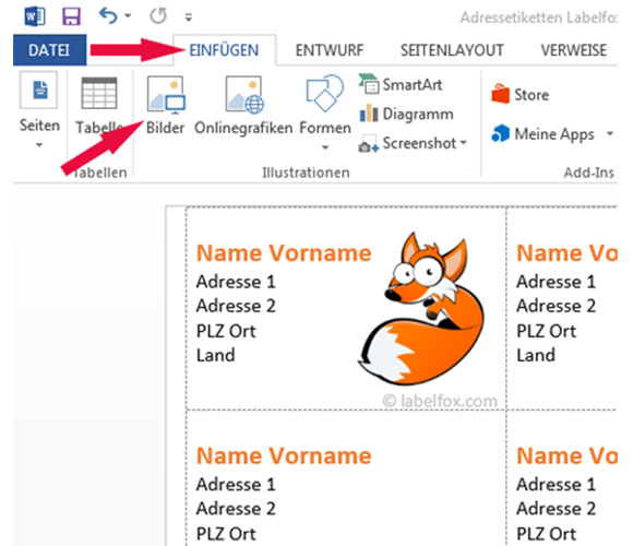 Anleitung Adressetiketten in Word 2013 erstellen und drucken