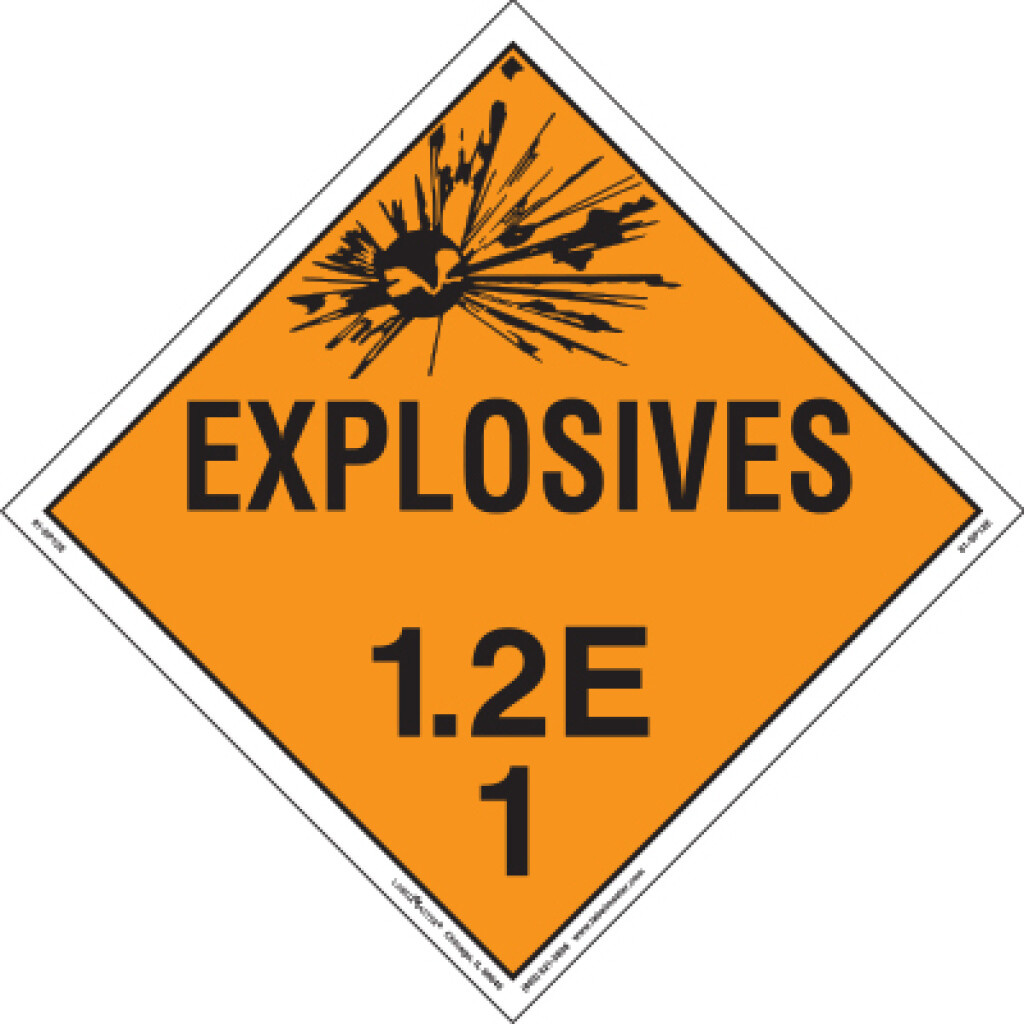 DOT Hazmat Placard Table 1 and Table 2 49 CFR Section 172.504 For