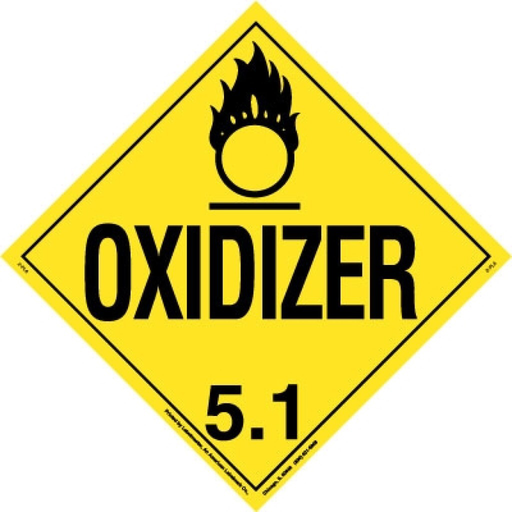 DOT Hazmat Placard Table 1 and Table 2 49 CFR Section 172.504 For