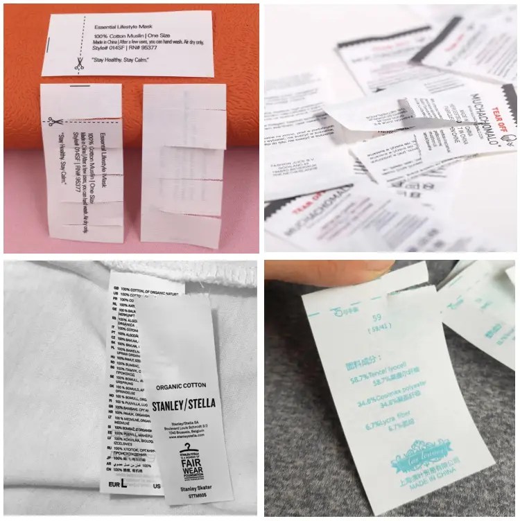 tear away label ribbon is a type of tearable care label material