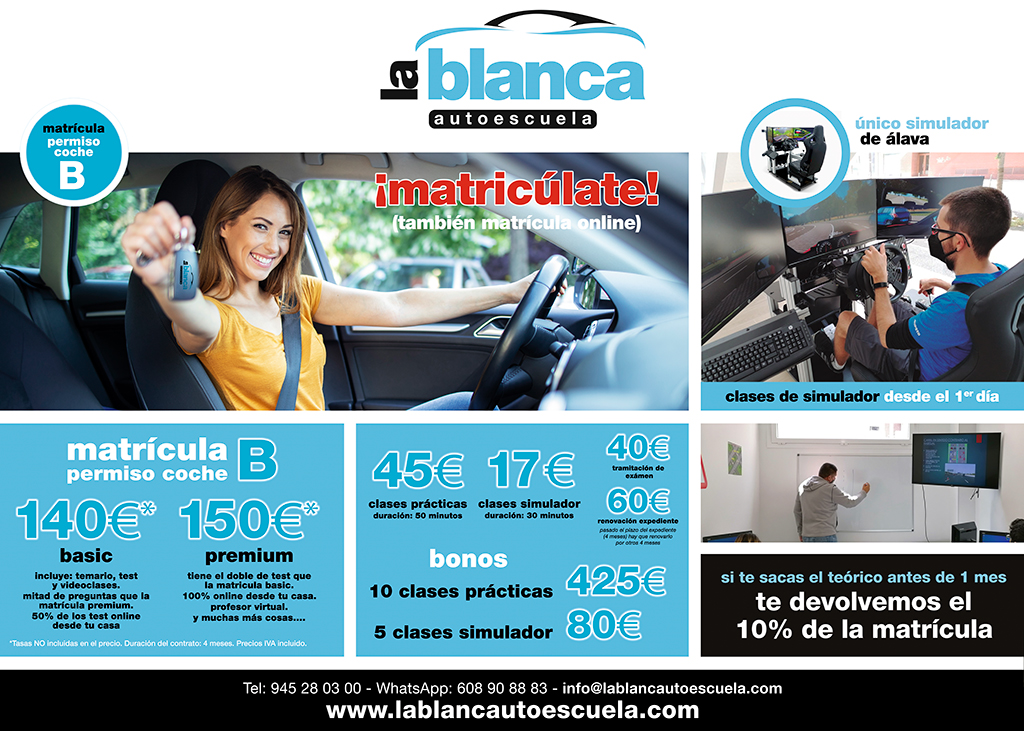 matricúlate en Autoescuela La Blanca La Blanca Autoescuela Vitoria